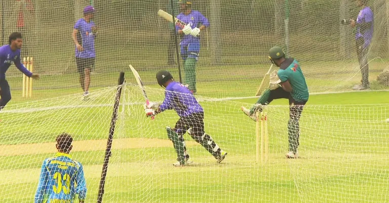 অনুশীলনে ক্রিকেটাররা